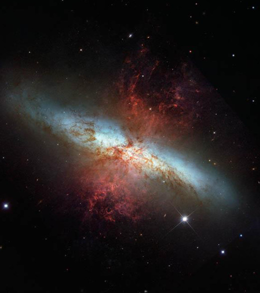 Galaxy M82 captured by the Hubble Space Telescope