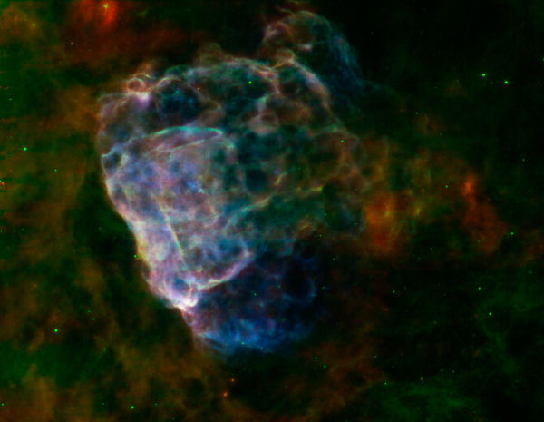 Three research platforms put together this image of a supernova
